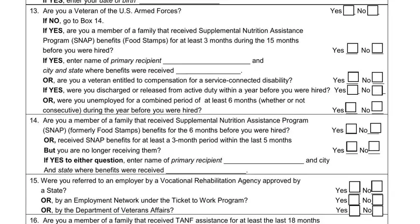 Part # 2 for filling out form irs 8850 form