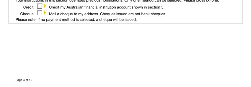 Stage # 5 for completing super withdrawal form