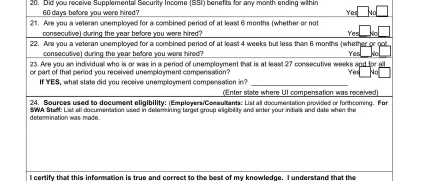 Filling out segment 4 of form irs 8850 form