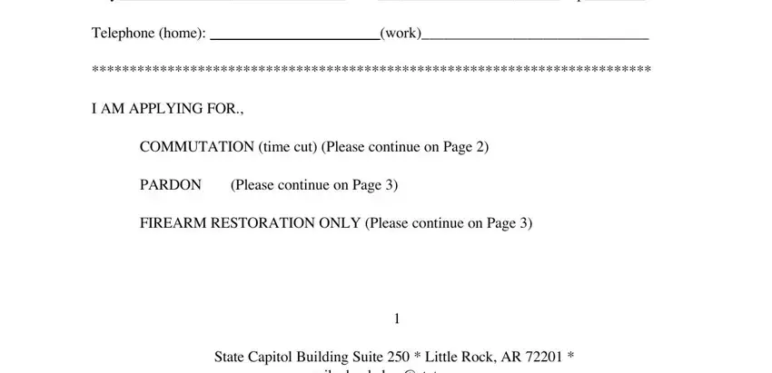 Part number 2 in completing clemency forms arkansas