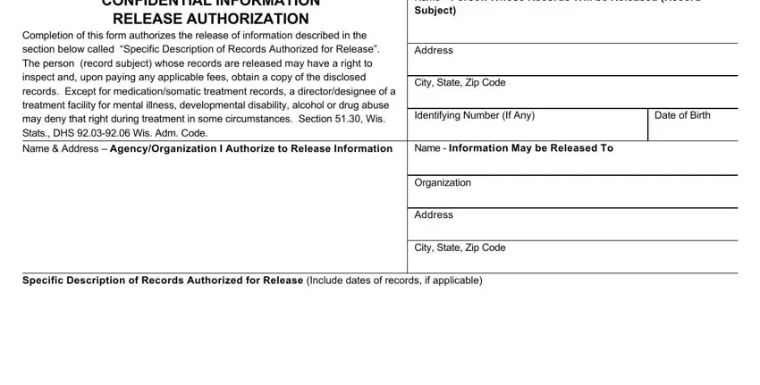 Step no. 1 in filling out F 82009 Form