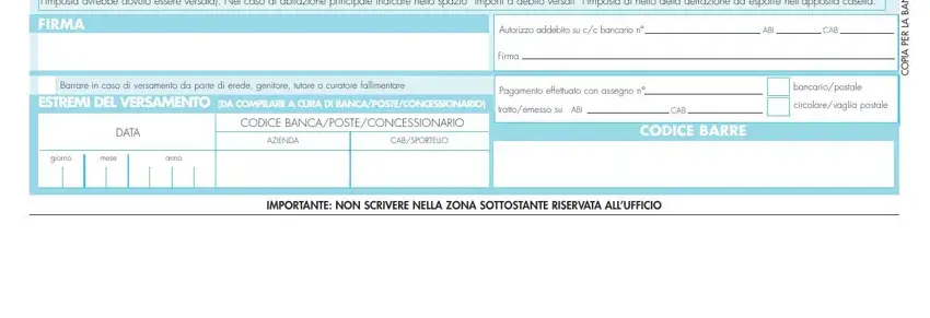 Filling out segment 3 in modulo f24 predeterminato