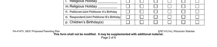 How you can fill out wi parenting plan step 5