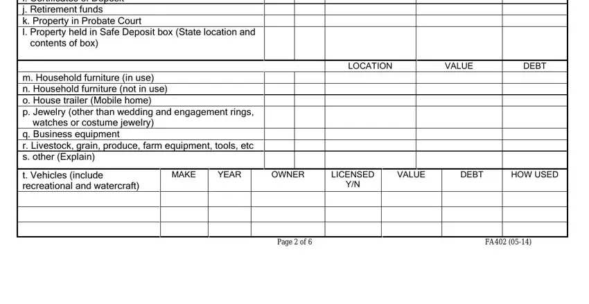 Filling out part 4 of mo health net division of assets form
