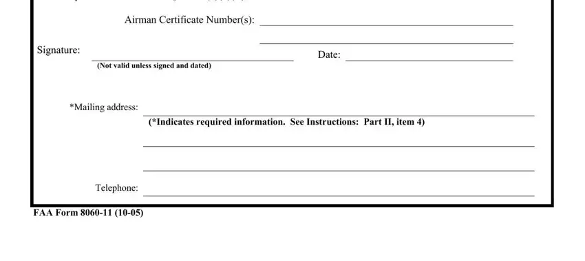 Filling out segment 2 in Faa Form 8060 11