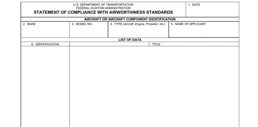 Completing segment 1 in Faa Form 8110 3