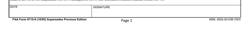 SIGNATURE, Page, and DATE of examiner date act