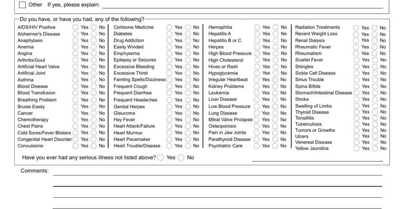 Writing part 2 in online medical history forms