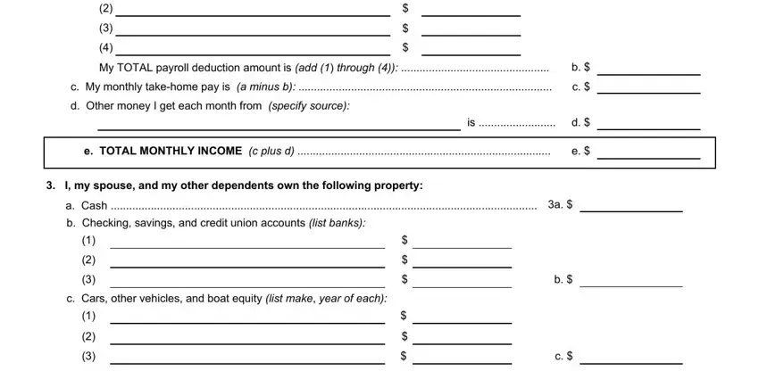 Part # 2 in filling in financial statement wage