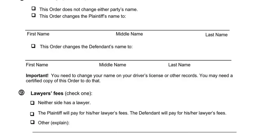Part no. 5 for filling in tn decree