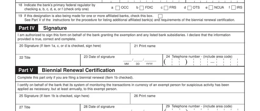fincen form 110 designation of exempt person writing process outlined (portion 2)