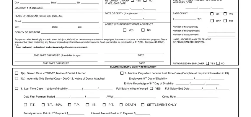 Stage number 2 of submitting report of injury form