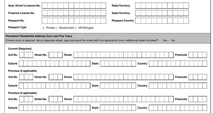 Passport Country, Passport Type, and If more room is required list on of fit 2 work