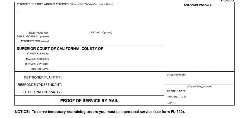 Stage # 1 of submitting form fl 335 ca