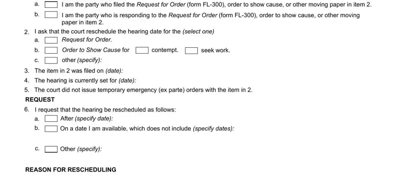 Stage # 2 for filling in ca fl 306