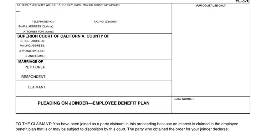 Step number 1 in submitting joinder plan