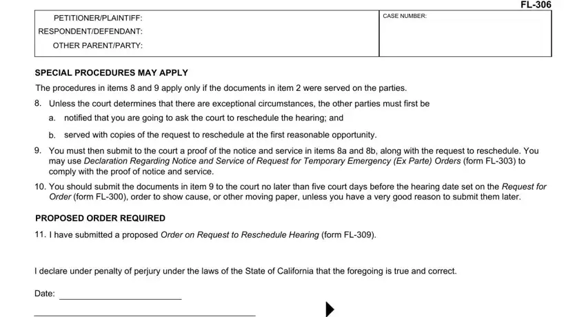 Filling out section 4 in ca fl 306