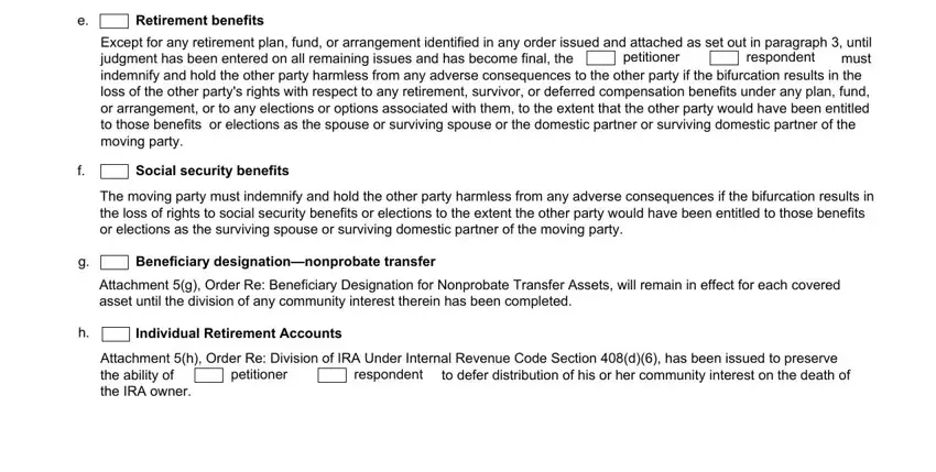 Filling out section 4 of court form fl 374