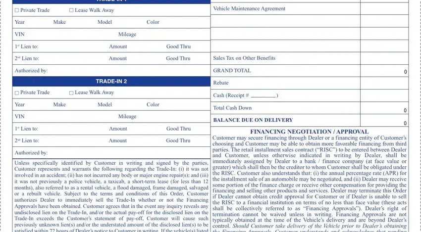 Part no. 3 in completing florida vehicle buyers order