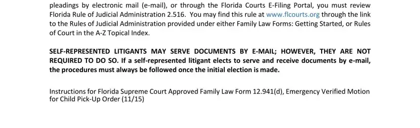 Part # 1 for filling in fl emergency form