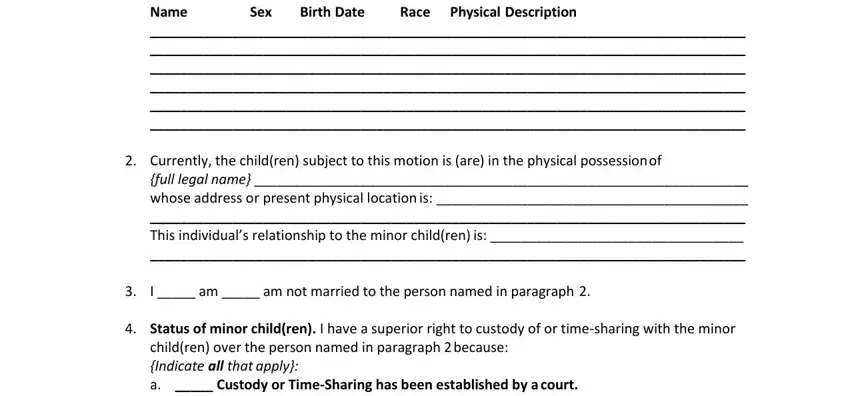 Step # 3 for filling in fl emergency form