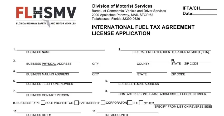 Florida Ifta Application Form conclusion process detailed (portion 1)