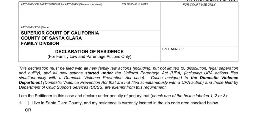 Filling out part 1 in california 1051