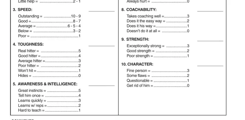 football player evaluation form template conclusion process detailed (part 2)