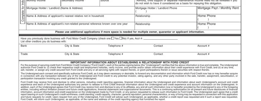 Monthly Income, e p m o C, and Name  Address of applicants inside credit ford creditor