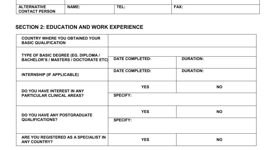 Filling out segment 4 of fwmp application