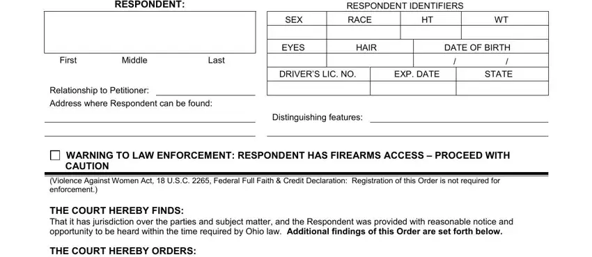 Stage no. 2 of filling in Form 10 01 J