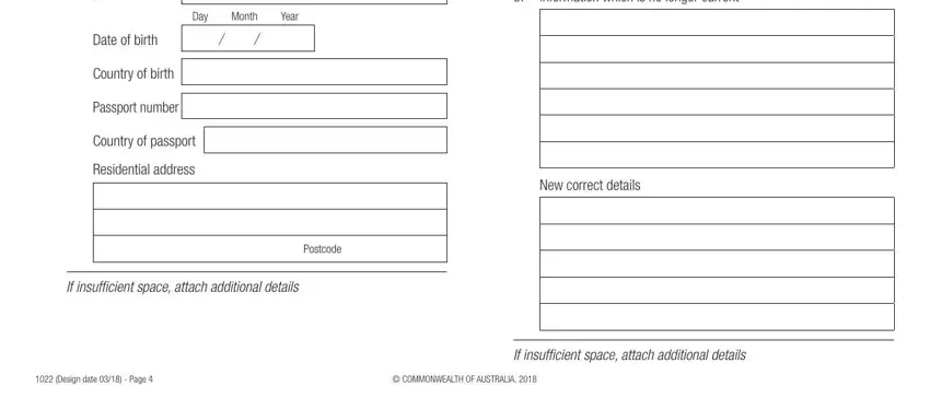 Residential address, Design date   Page, and Information which is no longer of 1022 form filled sample