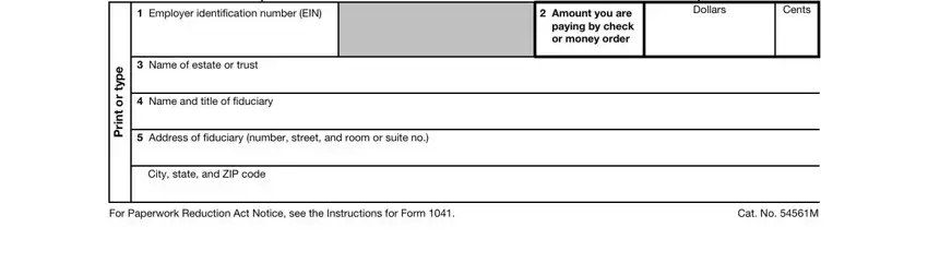 Find out how to prepare Form 1041 V portion 1