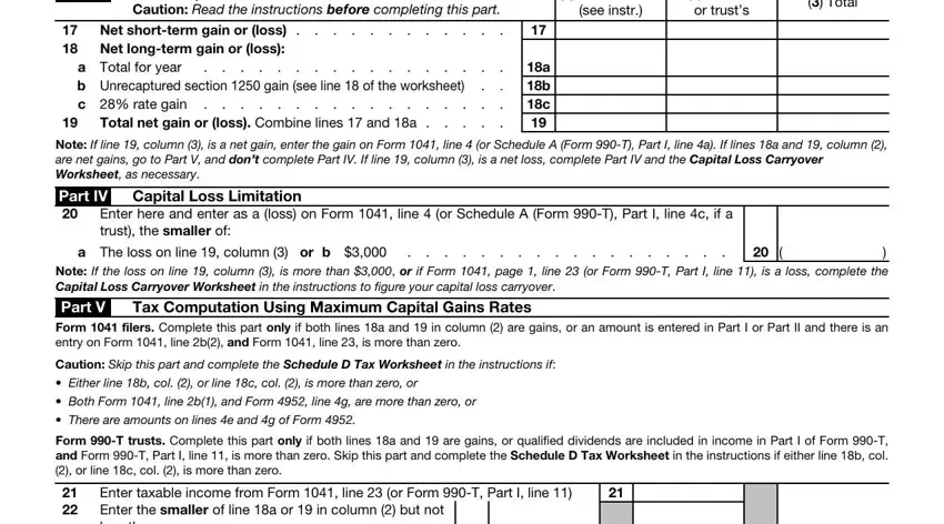 Form 1041 Schedule D conclusion process clarified (step 3)