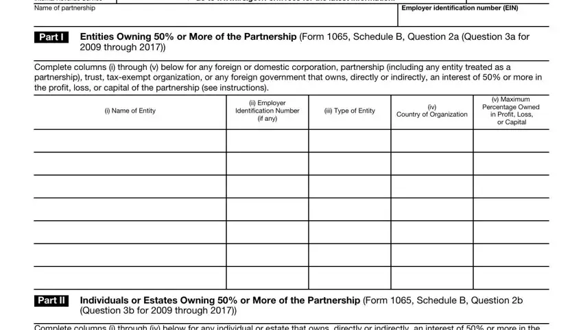 Filling out section 1 of 1065 information