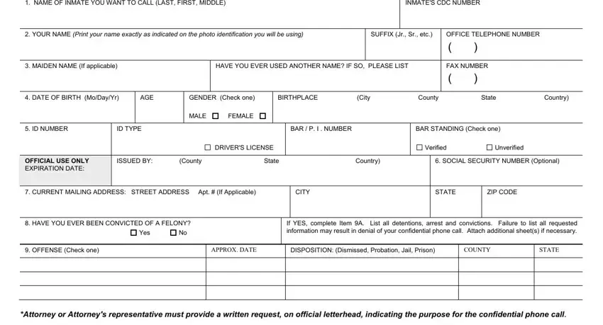 Completing section 1 of cdcr 106 a confidential form