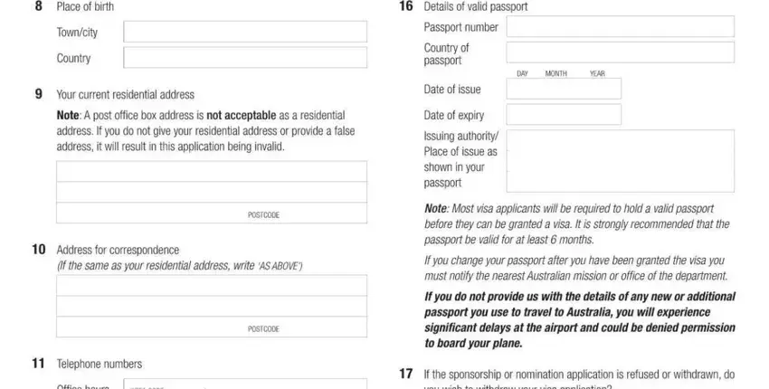 Step number 3 in filling in form 457