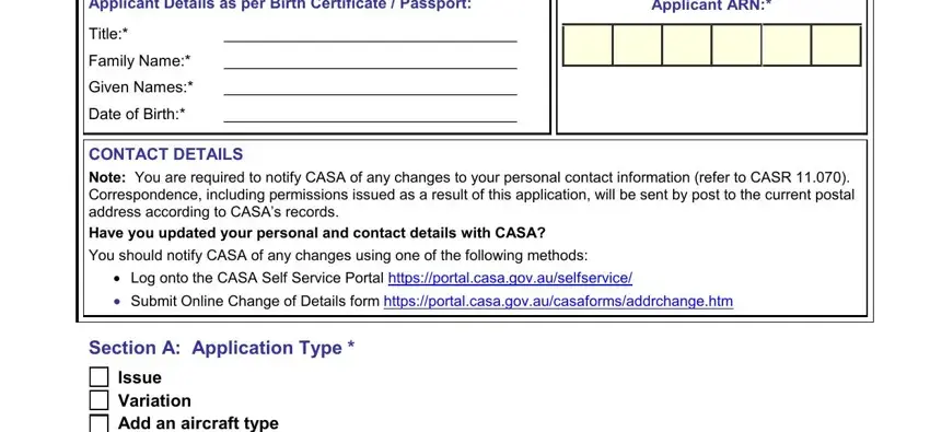 Stage number 2 of submitting CASR