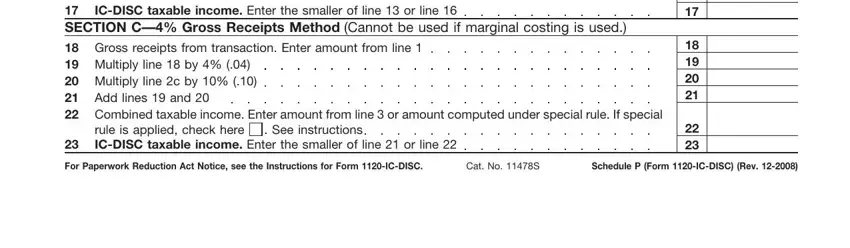 Schedule P Form ICDISC Rev, rule is applied check here ICDISC, and Cat No S inside Form 1120 Ic Disc