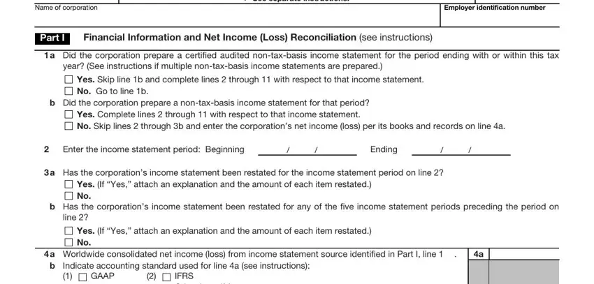 Form 1120S Schedule M 3 writing process outlined (stage 1)