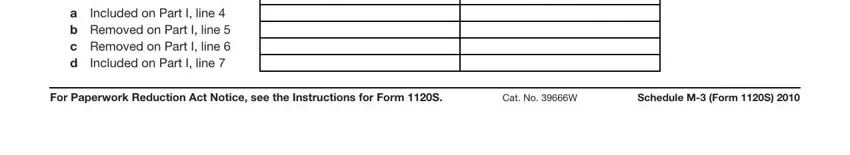 Included on Part I line  a b, Cat No W, and Total Liabilities inside Form 1120S Schedule M 3