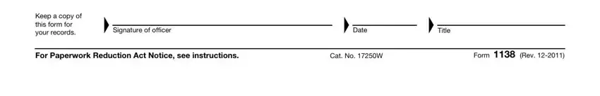 Keep a copy of this form for your, Form  Rev, and Cat No W inside Form 1138