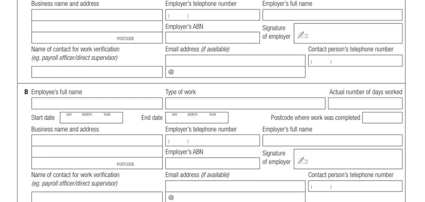 Stage # 2 of completing 1263 employment verification