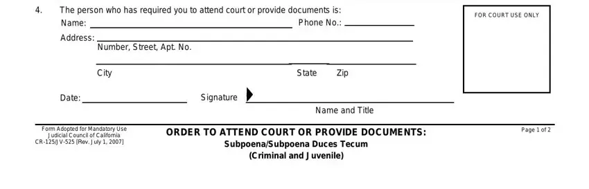 Simple tips to fill in form cr 125 portion 3