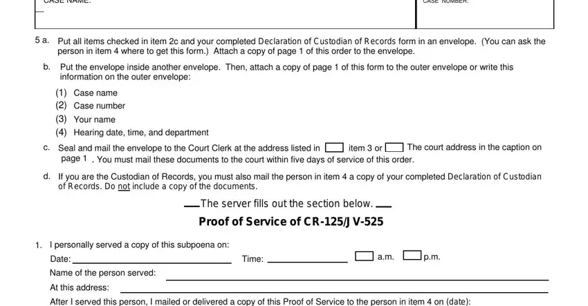 Completing part 4 of form cr 125