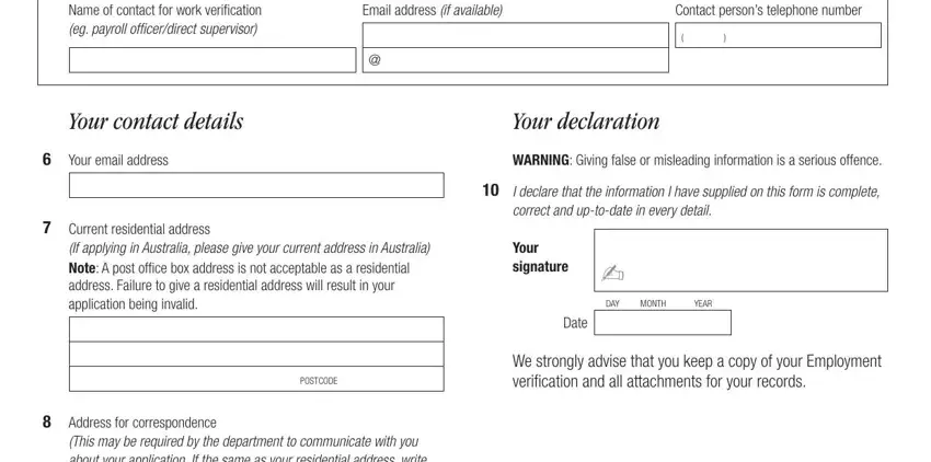 Stage number 5 of completing 1263 employment verification