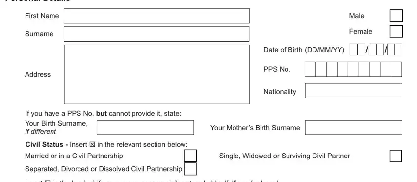 Step # 1 of submitting form 12 a