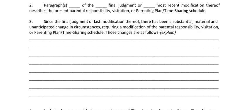 Filling in part 3 of modification parental