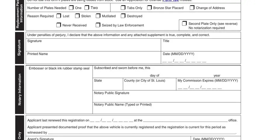 missouri form plate completion process outlined (step 2)