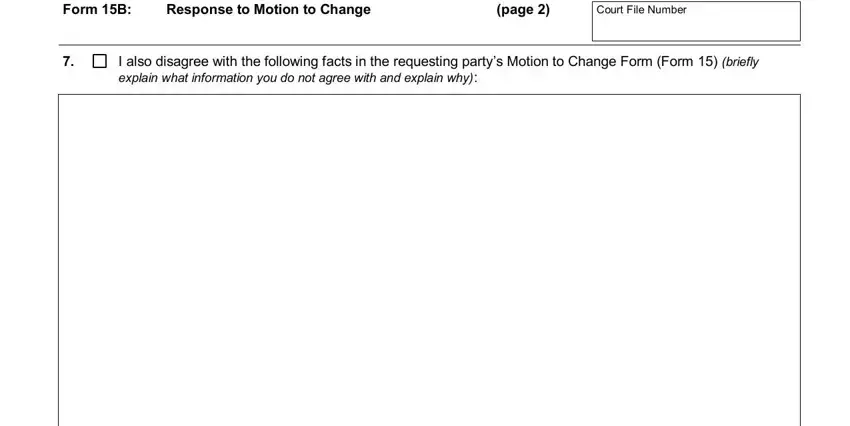 Filling in segment 3 of response to motion to change